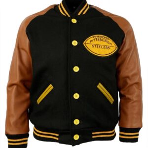 1955 Pittsburgh Steelers Varsity Brown and Black Jacket
