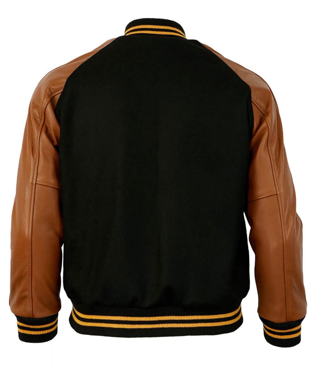 1955 Pittsburgh Steelers Varsity Brown and Black Jacket - Image 2