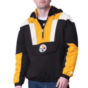Black Pittsburgh Steelers Charger Half-Zip Pullover Jacket