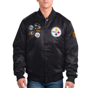 Pittsburgh Steelers Exclusive Black Varsity Satin Jacket
