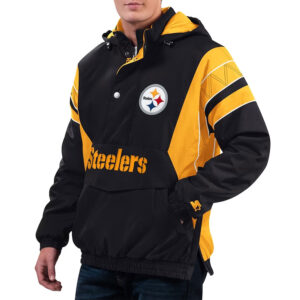 Home Team Pittsburgh Steelers Black Half-Zip Hoodie Jacket