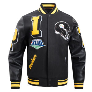 Pittsburgh Steelers Mashup Rib Varsity Wool/Leather Jacket