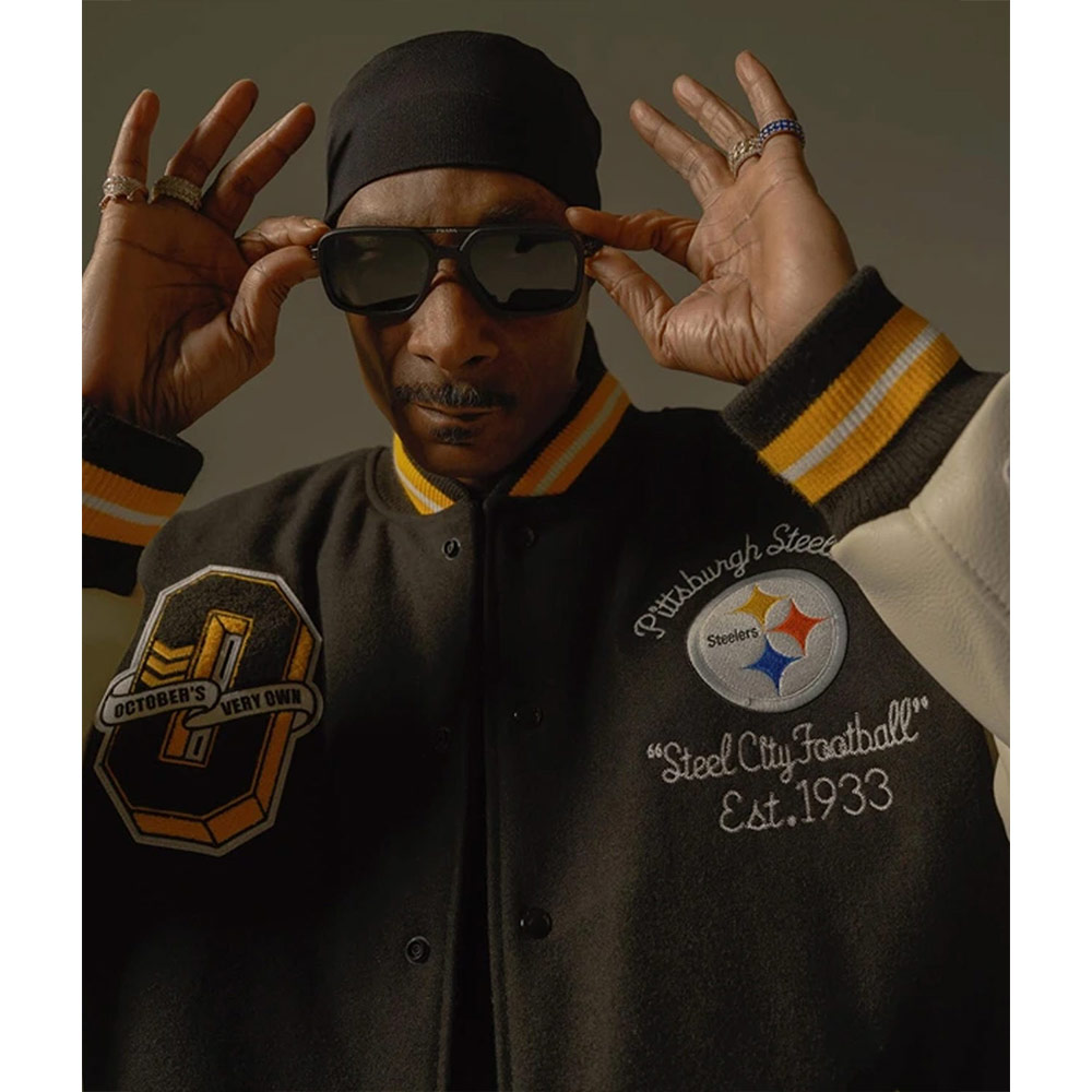 Pittsburgh Steelers Snoop Dogg OVO Varsity Jacket - Image 2