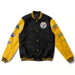 6X Pittsburgh Steelers Super Bowl Champions Yellow/Black Varsity Jacket