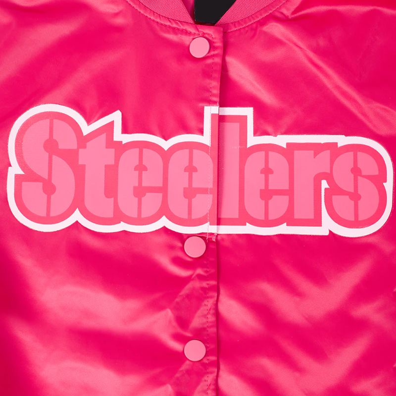 Pittsburgh Steelers Triple Pink Satin Jacket - Image 7