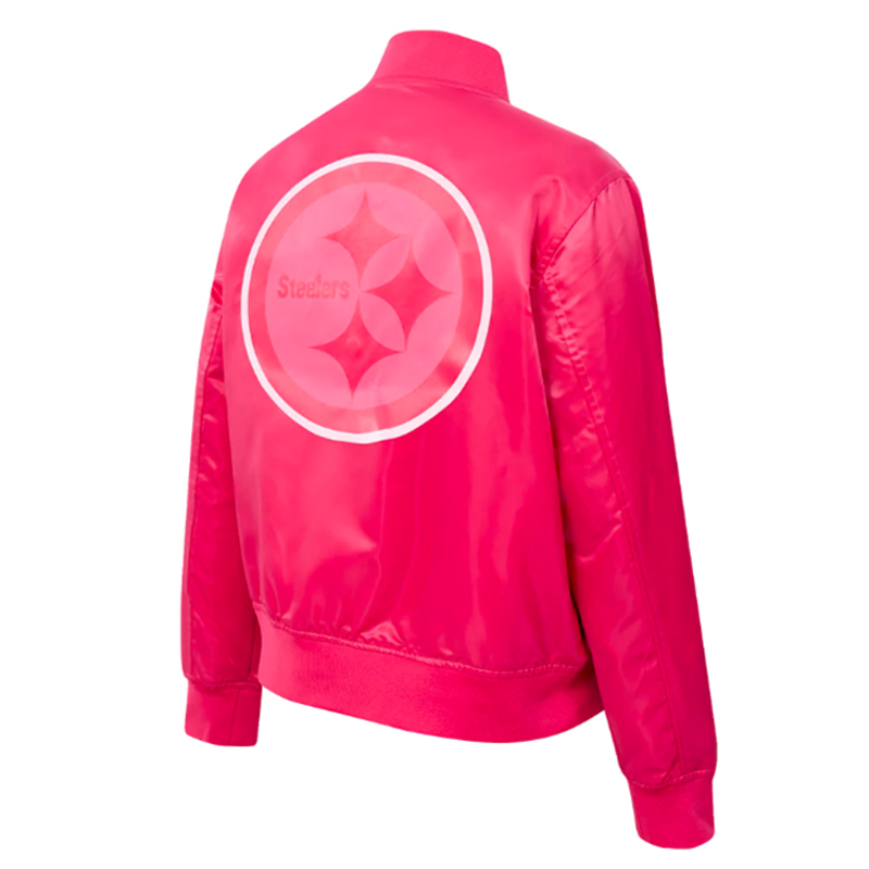Pittsburgh Steelers Triple Pink Satin Jacket - Image 4