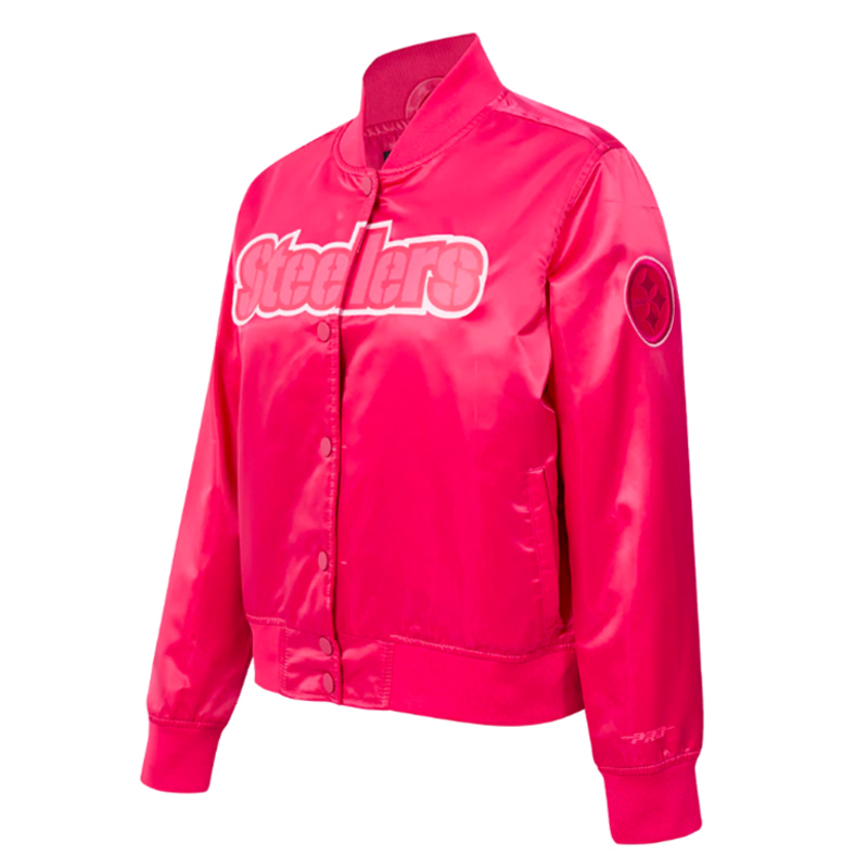 Pittsburgh Steelers Triple Pink Satin Jacket - Image 3