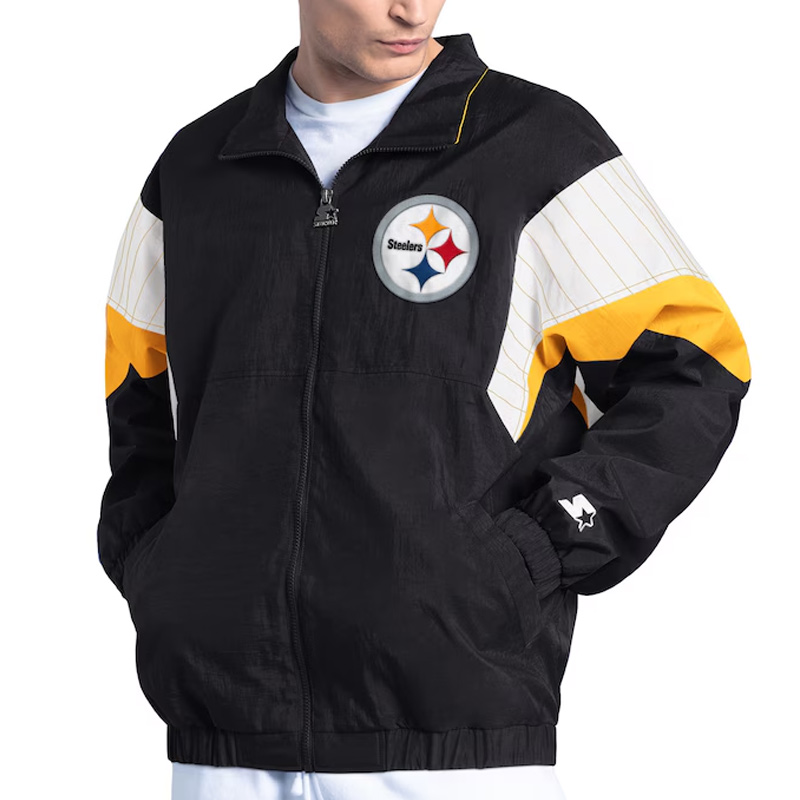 Pittsburgh Steelers Yard Line Black Full-Zip Jacket