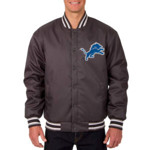 Detroit Lions Poly Twill Gray Jacket