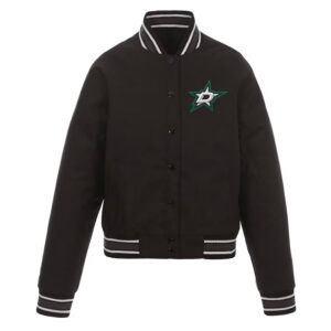 Dallas Stars Front-Hit Poly-Twill Black Jacket