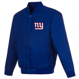NY Giants Royal Varsity Poly Twill Jacket