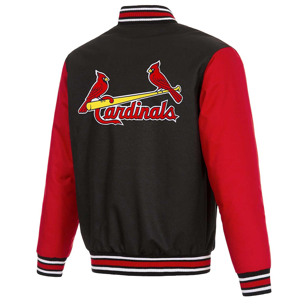 St. Louis Cardinals Black and Red Poly-Twill Jacket - Image 2
