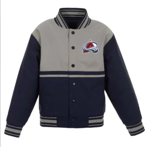Gray/Navy Youth Colorado Avalanche Poly Twill Jacket