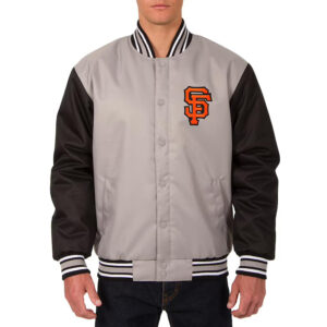 Gray/Black Youth San Francisco Giants Poly Twill Jacket