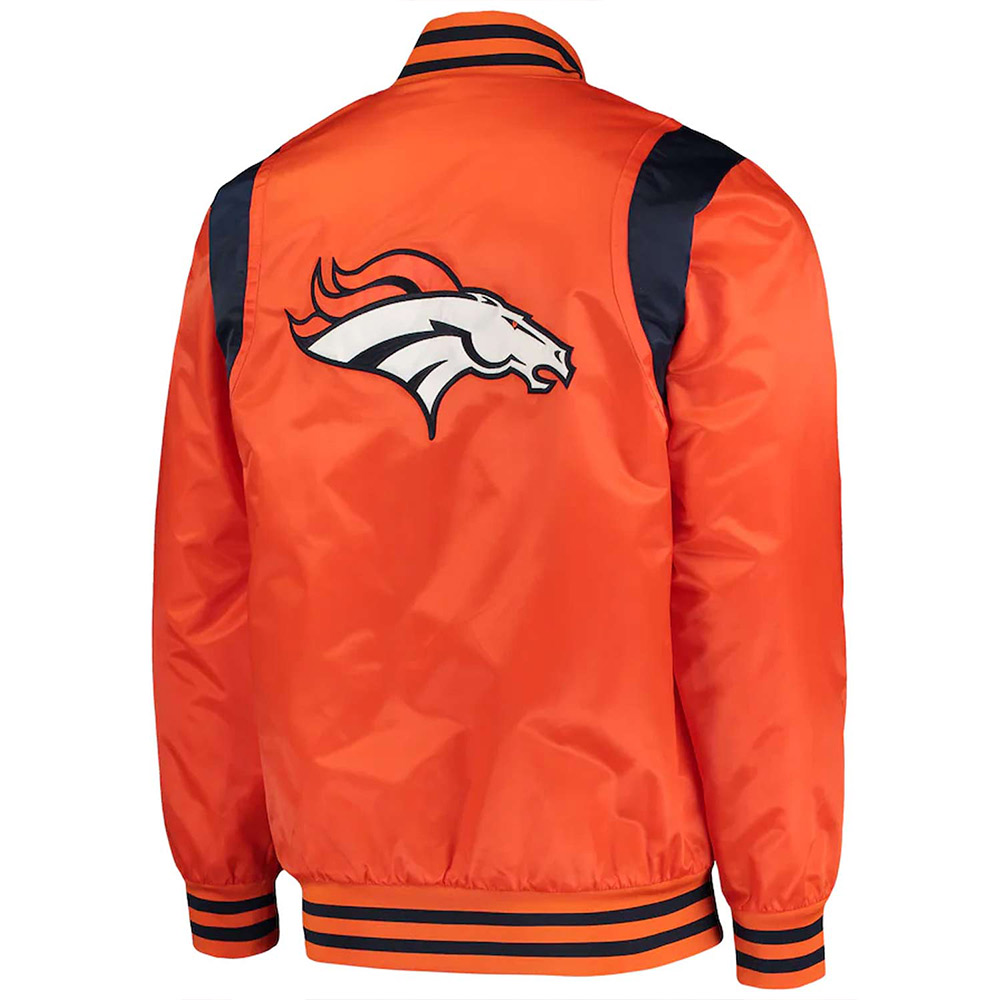 Prime Time Denver Broncos Orange/Navy Satin Jacket - Image 2
