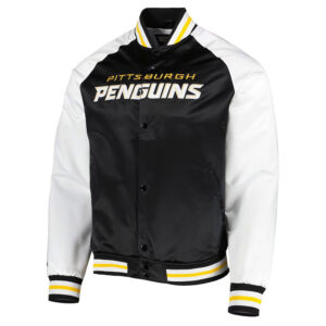 Pittsburgh Penguins Prime Time Black/White Satin Jacket
