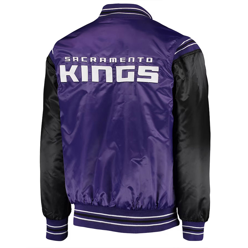 Sacramento Kings The Enforcer Purple and Black Satin Jacket - Image 2