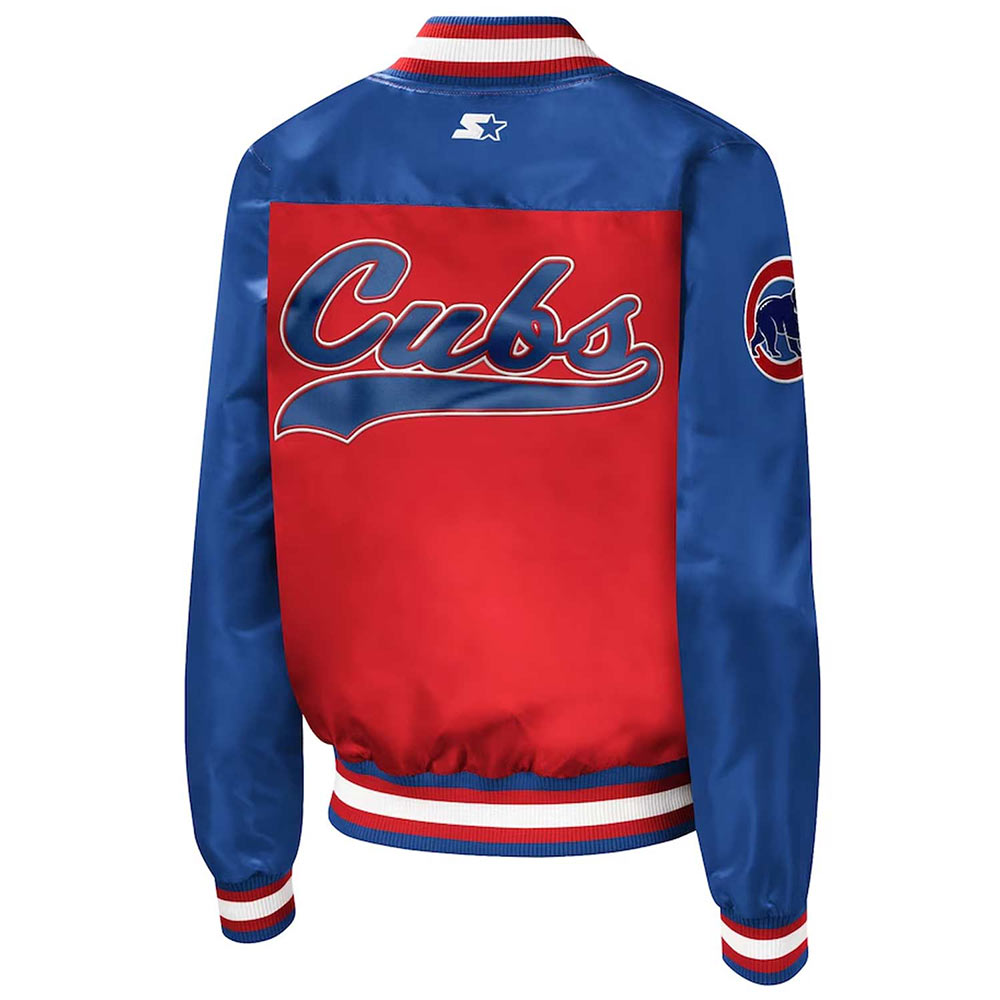 Chicago Cubs The Legend Red/Blue Varsity Satin Jacket - Image 2