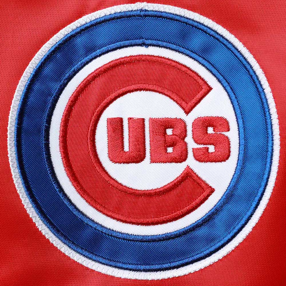 Chicago Cubs The Legend Red/Blue Varsity Satin Jacket - Image 4