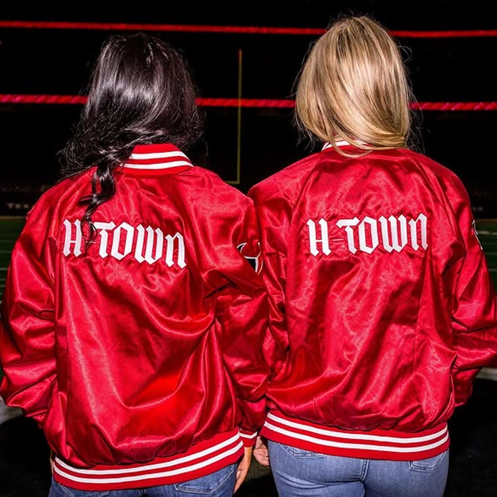 Red Houston Texans H-Town Satin Jacket - Image 3