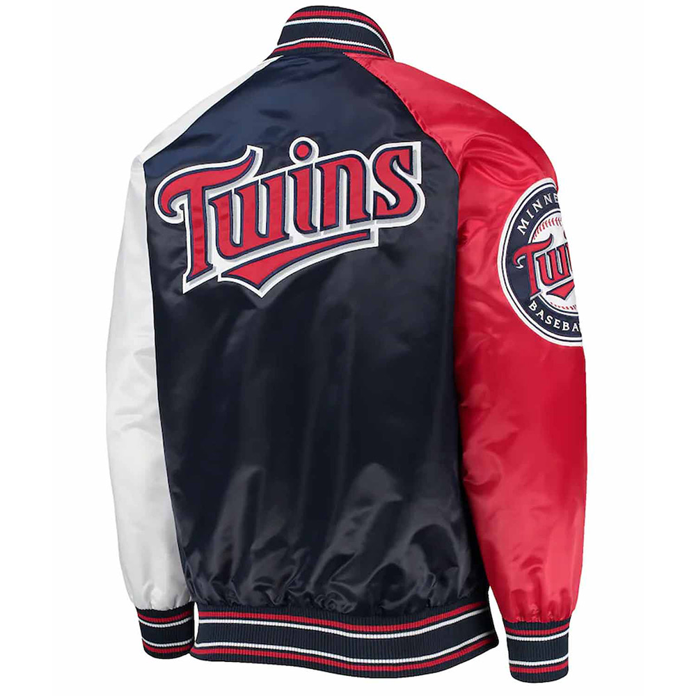 Reliever Minnesota Twins Navy/Red Satin Jacket - Image 2