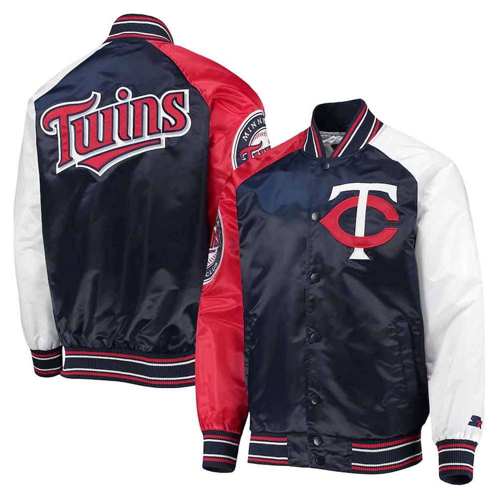 Reliever Minnesota Twins Navy/Red Satin Jacket - Image 3