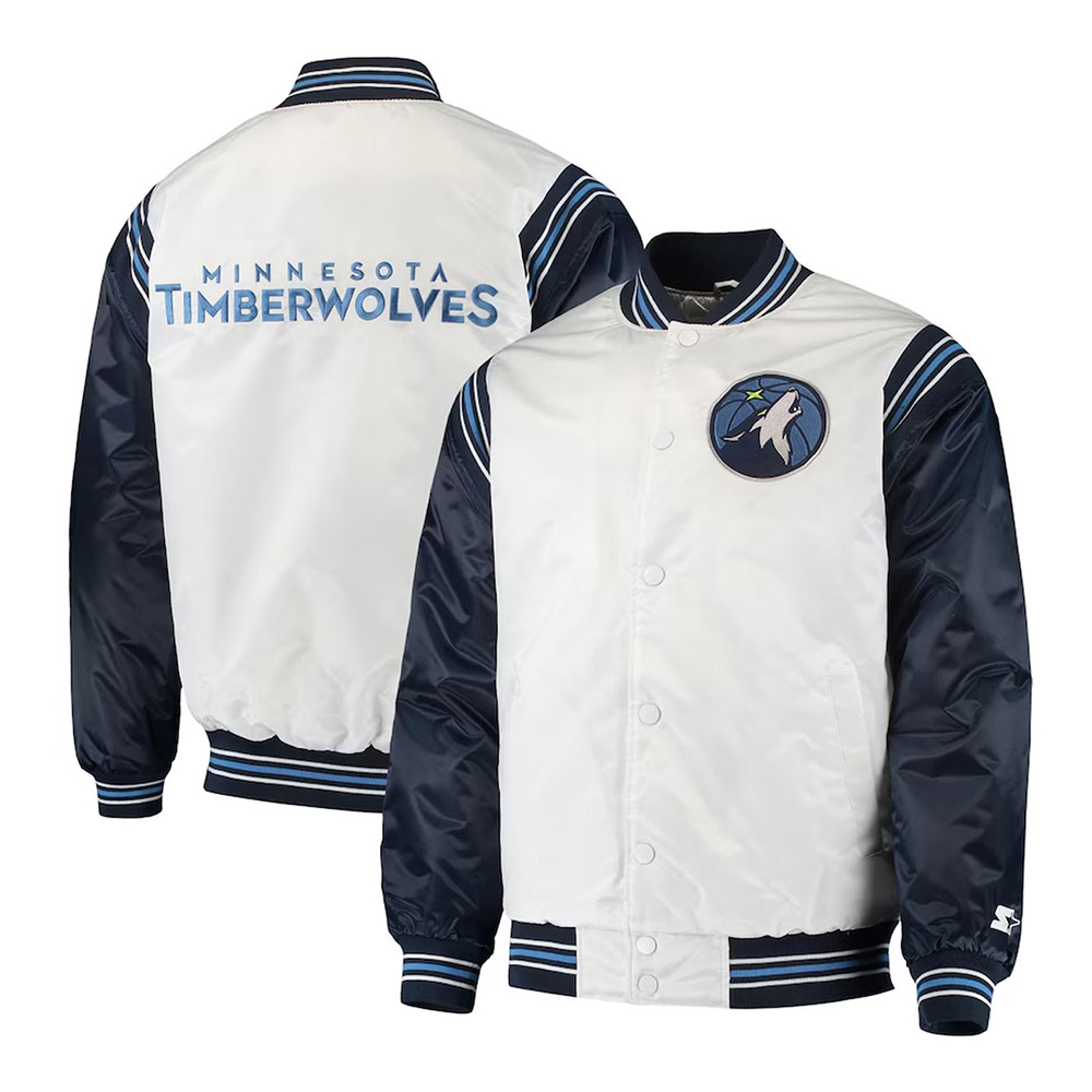 Renegade Minnesota Timberwolves White and Navy Jacket - Image 4
