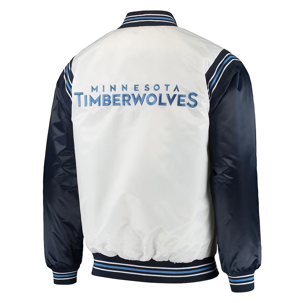 Renegade Minnesota Timberwolves White and Navy Jacket - Image 2