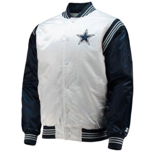 Dallas Cowboys Renegade Throwback White/Navy Satin Jacket