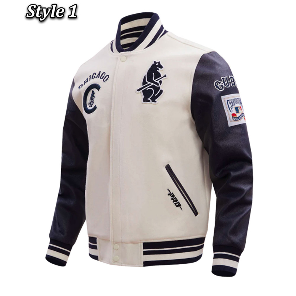 Retro Chicago Cubs Classic Rib Varsity Jacket - Image 7