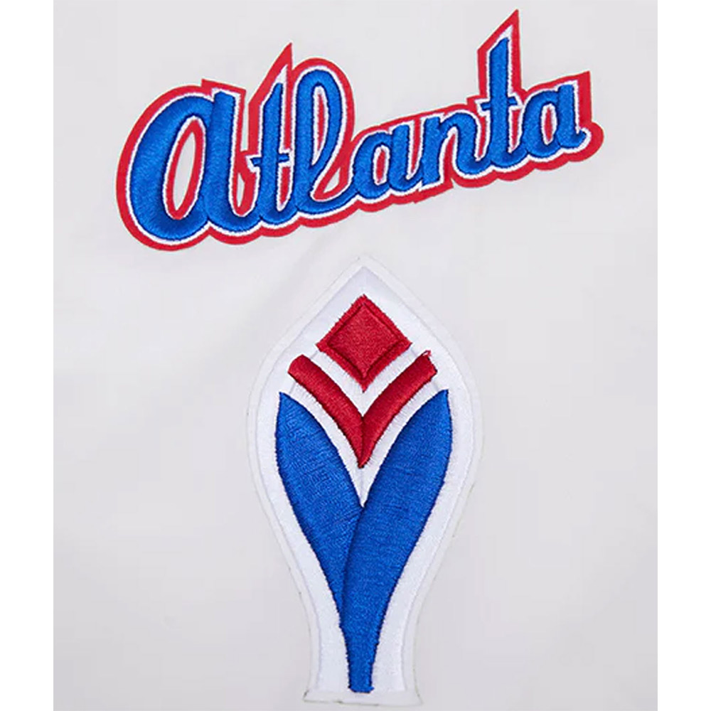 Atlanta Braves Retro Classic Rib White Satin Jacket - Image 7