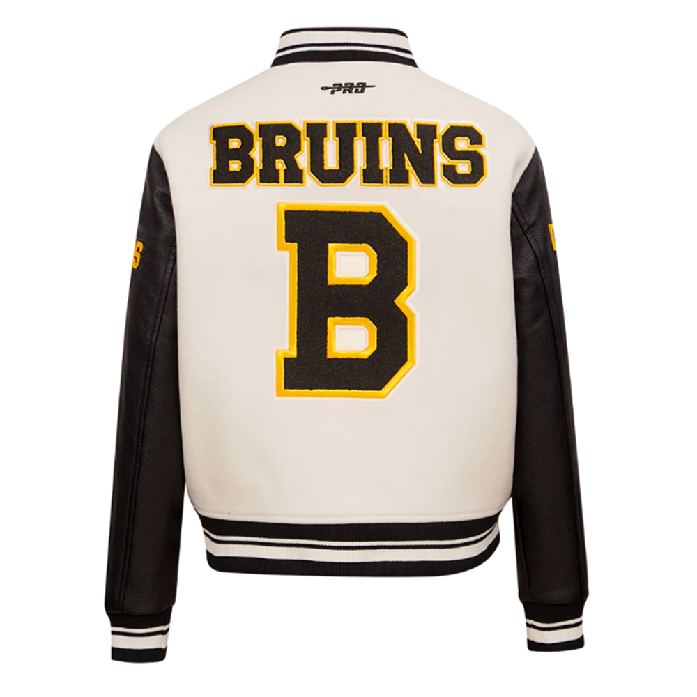 Retro Classic Rib Boston Bruins Varsity Jacket - Image 3