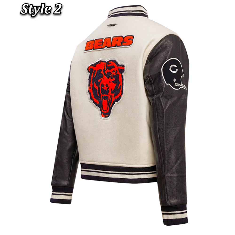 Retro Classic Rib Chicago Bears Varsity Jacket - Image 7