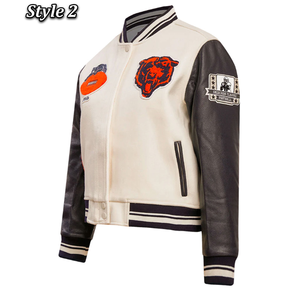 Retro Classic Rib Chicago Bears Varsity Jacket - Image 5