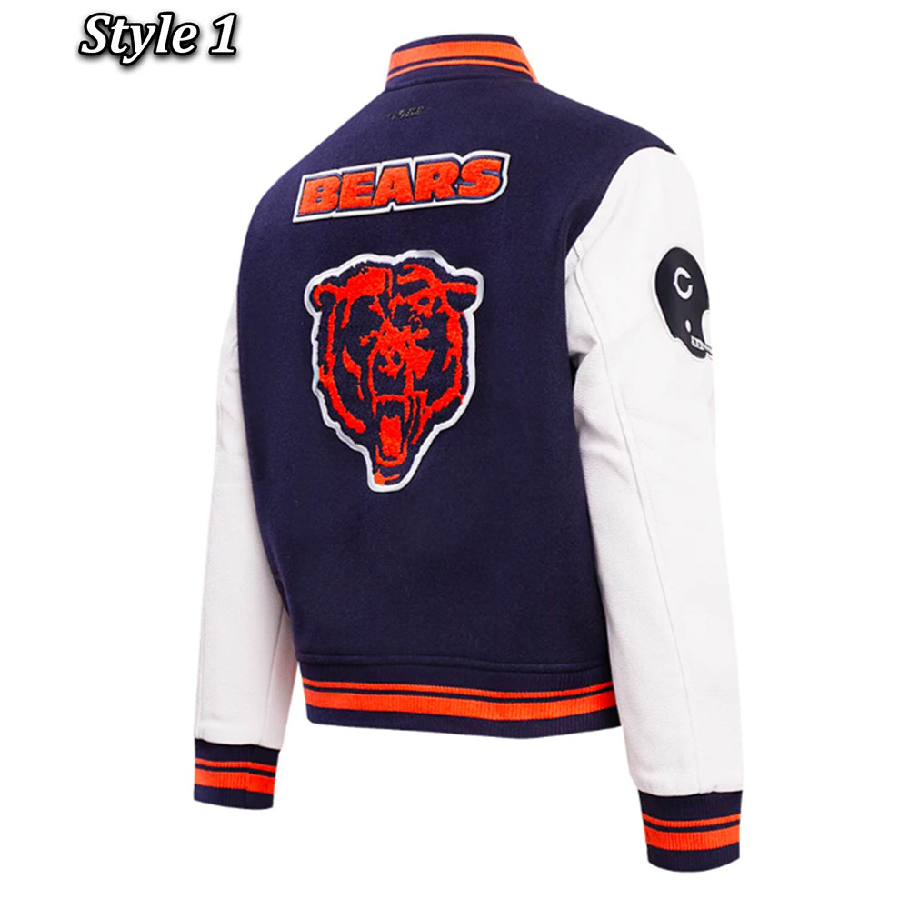 Retro Classic Rib Chicago Bears Varsity Jacket - Image 6
