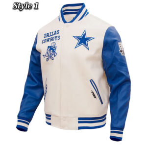 Dallas Cowboys Retro Classic Varsity Cream Jacket