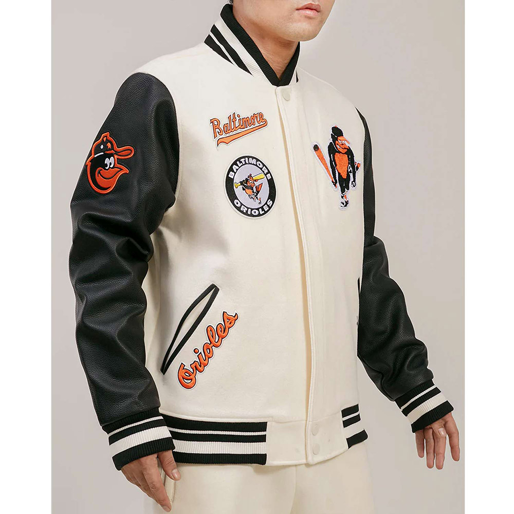 Baltimore Orioles Retro Classic Rib Varsity Jacket - Image 7