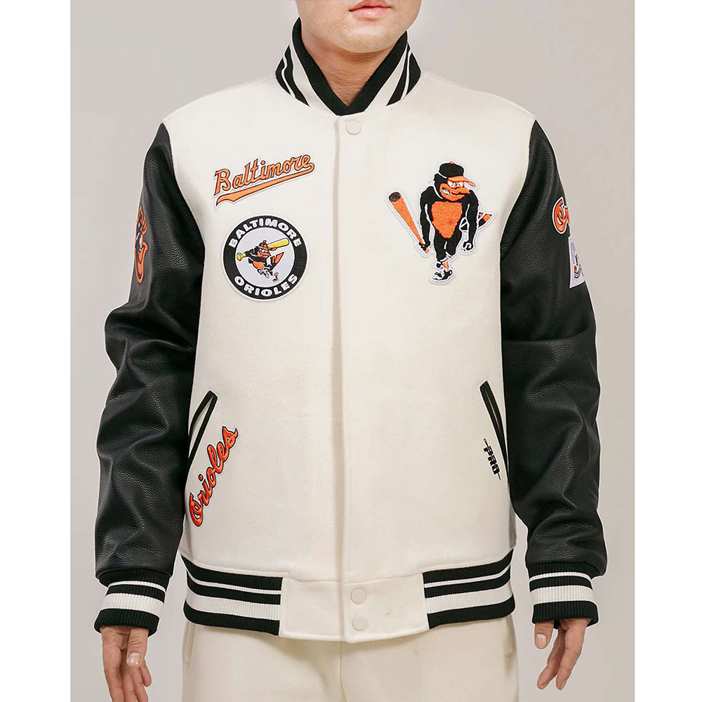 Baltimore Orioles Retro Classic Rib Varsity Jacket - Image 2