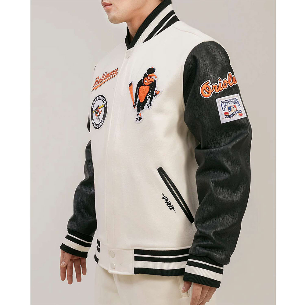 Baltimore Orioles Retro Classic Rib Varsity Jacket - Image 5
