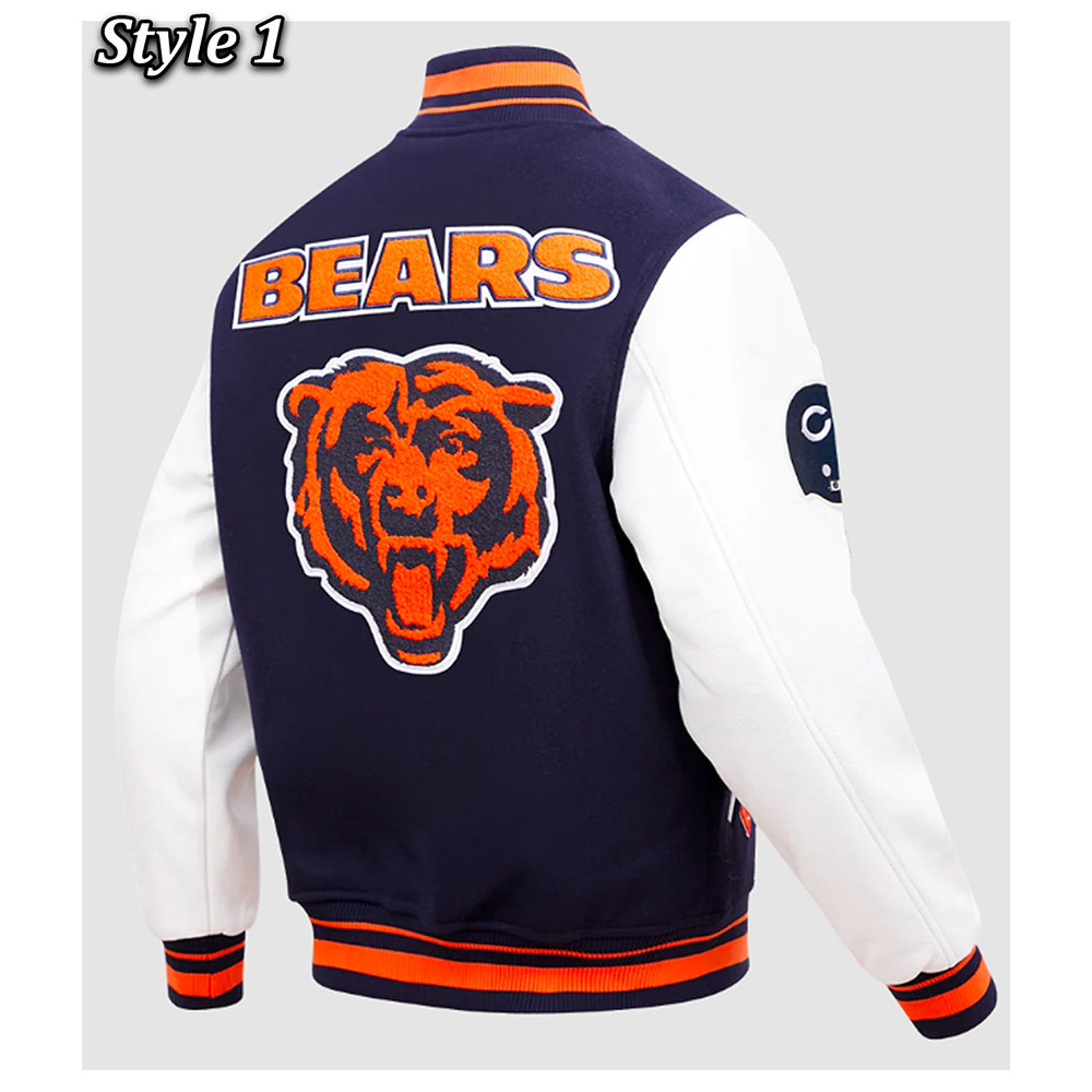 Chicago Bears Retro Classic Rib Varsity Jacket - Image 7