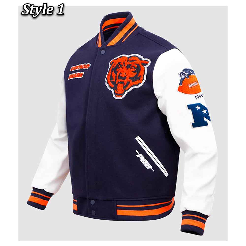 Chicago Bears Retro Classic Rib Varsity Jacket - Image 5