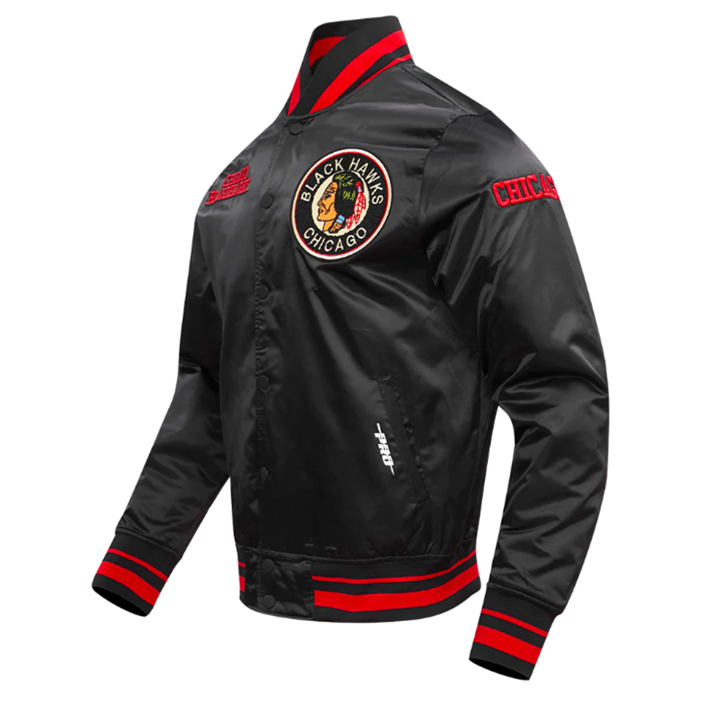 Chicago Blackhawks Retro Classic Rib Satin Jacket - Image 6
