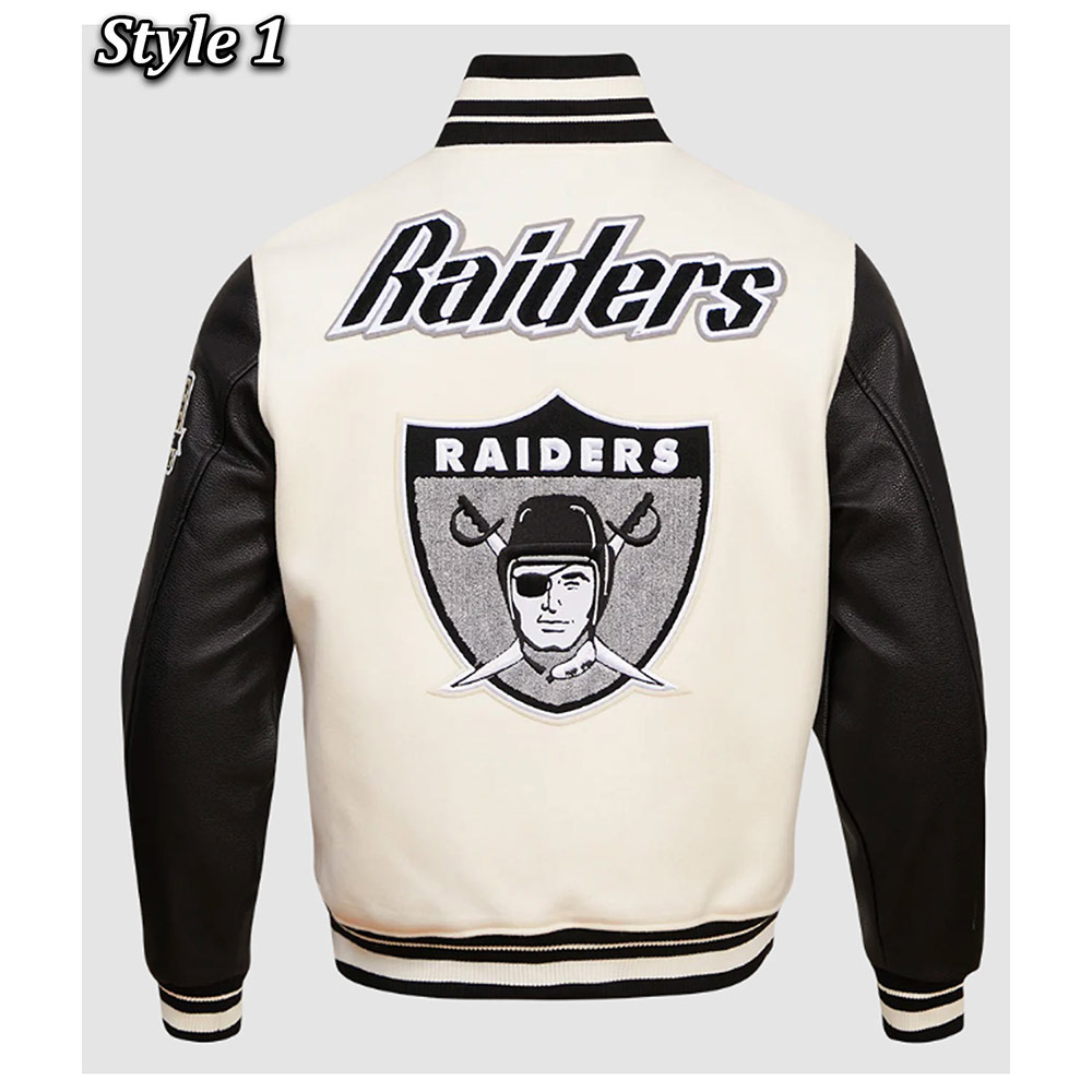 Las Vegas Raiders Retro Classic Rib Varsity Jacket - Image 3