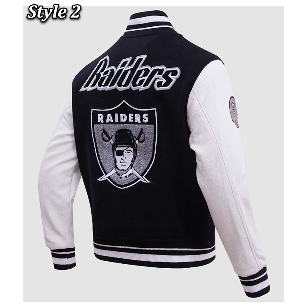 Las Vegas Raiders Retro Classic Rib Varsity Jacket - Image 8