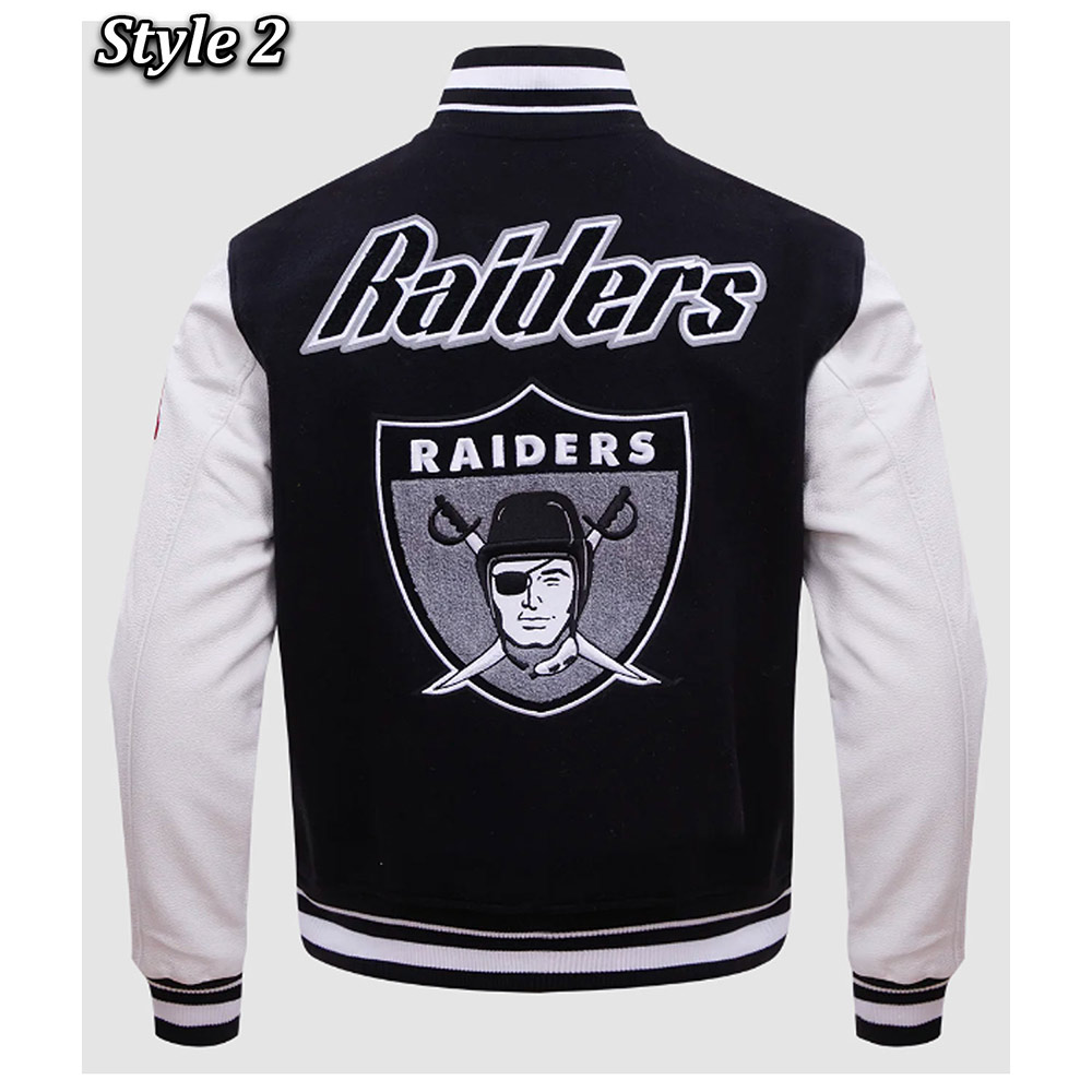 Las Vegas Raiders Retro Classic Rib Varsity Jacket - Image 4