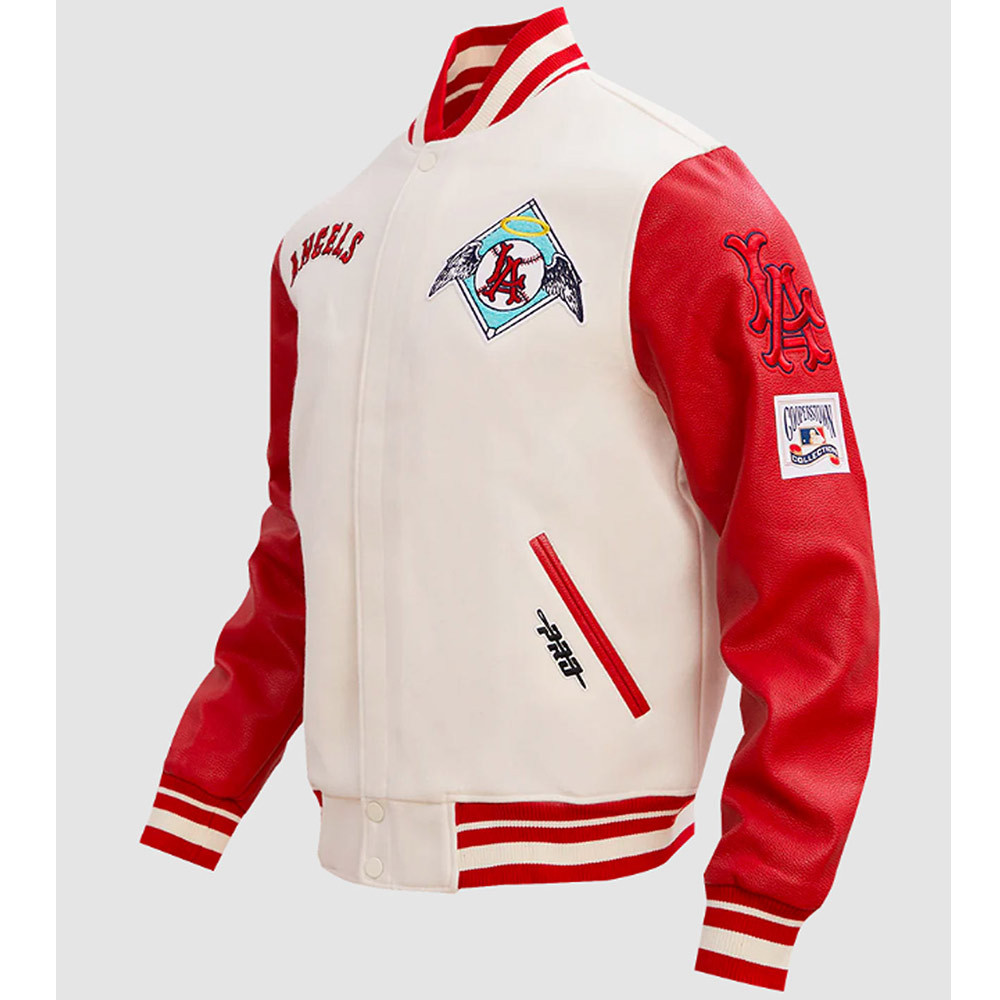 Los Angeles Angels Retro Classic Rib Varsity Jacket - Image 6