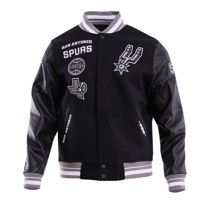 San Antonio Spurs Retro Classic Rib Varsity Jacket - Image 2