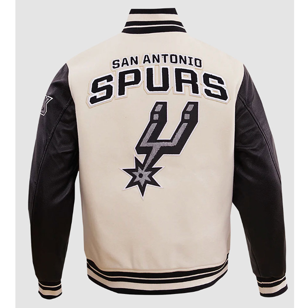 San Antonio Spurs Retro Classic Rib Varsity Jacket - Image 3
