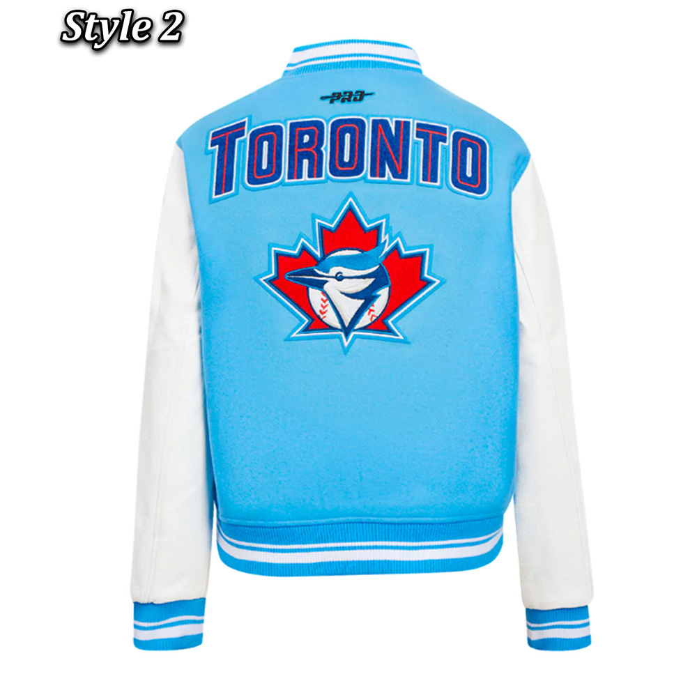 Retro Classic Rib Toronto Blue Jays Varsity Jacket - Image 4