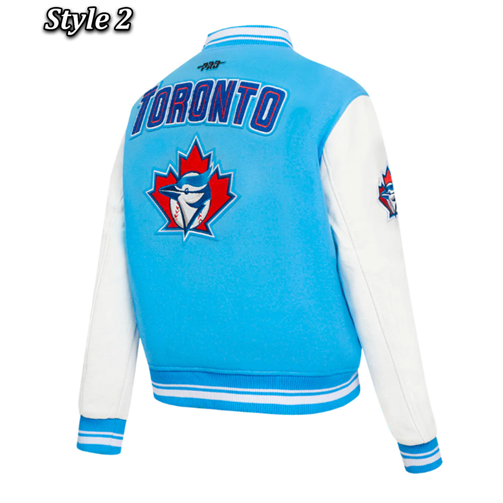 Retro Classic Rib Toronto Blue Jays Varsity Jacket - Image 8